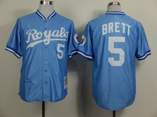 Kansas City Royals #5 George Brett 1985 Light Blue Throwback Jersey Kansas City Royals #5 George Brett 1985 Light Blue Throwback Jersey
