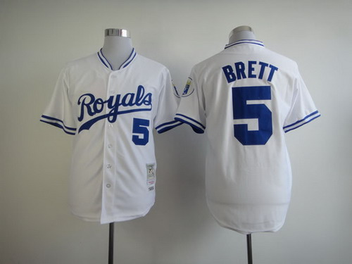 Kansas City Royals #5 George Brett 1989 White Throwback Jersey Kansas City Royals #5 George Brett 1989 White Throwback Jersey