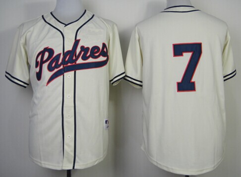 San Diego Padres #7 Tommy Medica 1948 Cream Jersey San Diego Padres #7 Tommy Medica 1948 Cream Jersey