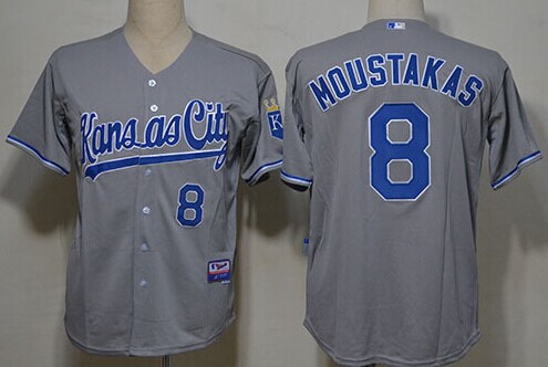 Kansas City Royals #8 Mike Moustakas Gray Jersey Kansas City Royals #8 Mike Moustakas Gray Jersey