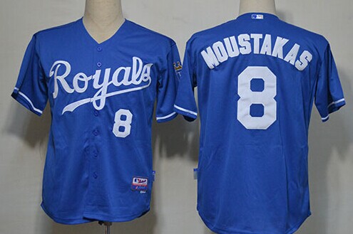 Kansas City Royals #8 Mike Moustakas Navy Blue Jersey Kansas City Royals #8 Mike Moustakas Navy Blue Jersey