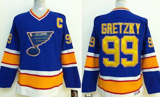 St. Louis Blues #99 Wayne Gretzky Blue Throwback CCM Jersey St. Louis Blues #99 Wayne Gretzky Blue Throwback CCM Jersey