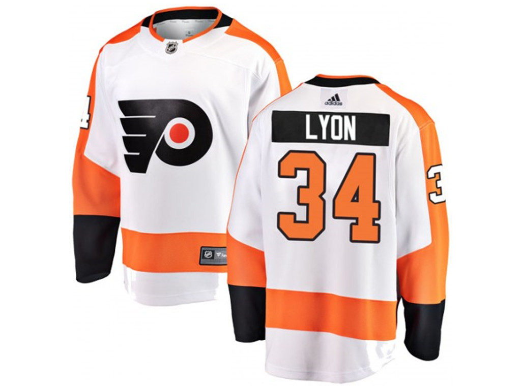 Adidas Philadelphia Flyers #34 Alex Lyon Away WhiteJersey