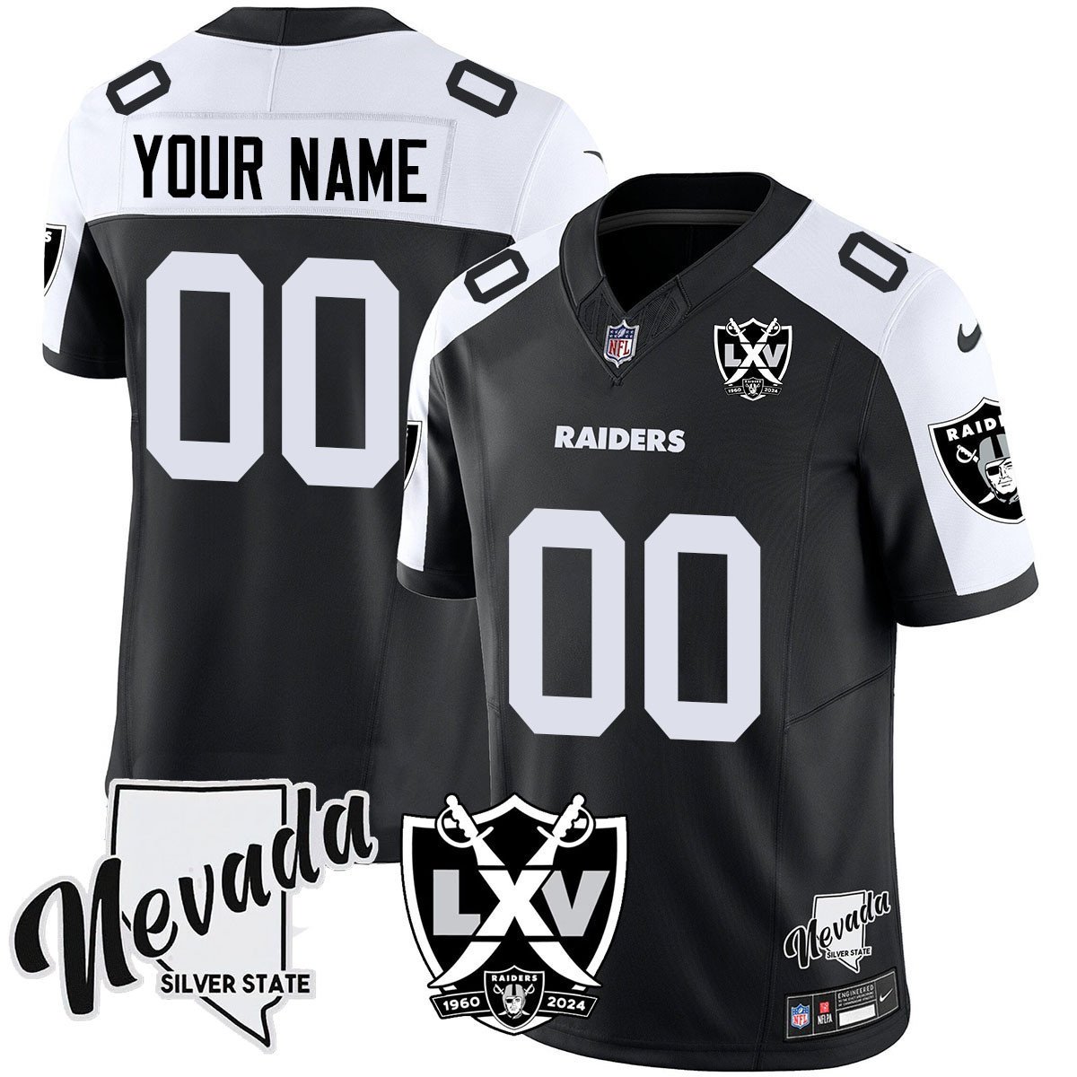 LV Raiders Custom 2025 65th Anniversary F.U.S.E. Vapor Limited Stitched Jersey Black Alternate